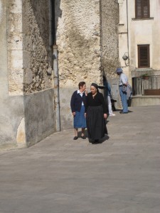 In the village of Scanno in Abruzzo, there remains a handful of women that wears the traditional black peasant costumes in daily life